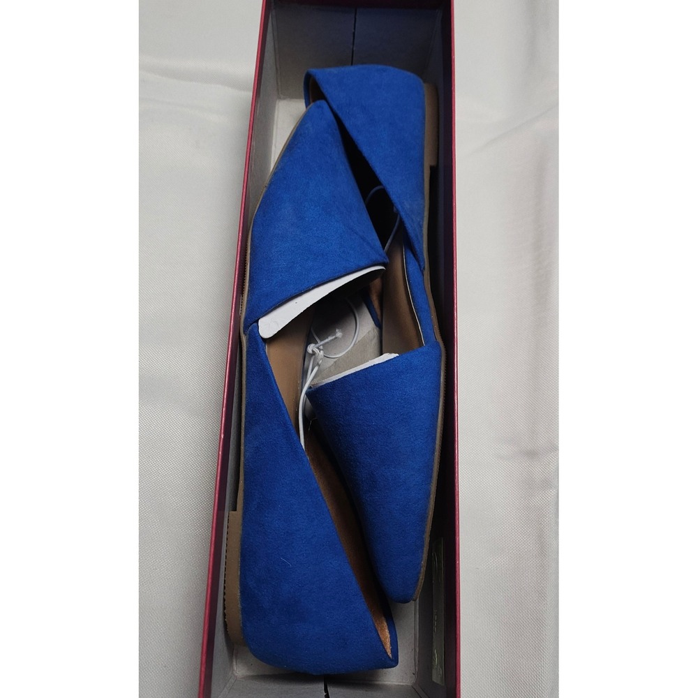 Merona Blue Poppy D Orsay Pointed Toe Flats Shoes Women's Size 6 - Picture 9 of 11